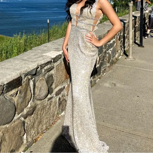 gold prom dresses 2020 Primavera Couture 3291 Size 0, 12 GOLD Prom Dress Sequin Backless 12 / CRYSTAL GOLD